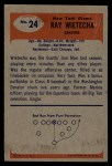 1955 Bowman #24 Ray Wietecha Back Thumbnail