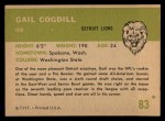1961 Fleer #83 Gail Cogdill Back Thumbnail