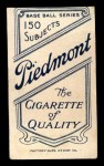 1909 T206 #91 BAT Fred Clarke Back Thumbnail