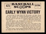 1961 Nu-Card Scoops #471 Early Wynn Back Thumbnail
