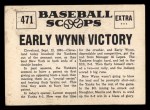 1961 Nu-Card Scoops #471 Early Wynn Back Thumbnail