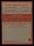 1965 Philadelphia #7 Lou Michaels Back Thumbnail