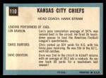 1964 Topps #110 Kansas City Chiefs Back Thumbnail