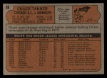 1972 Topps #98 Chuck Tanner Back Thumbnail