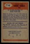 1955 Bowman #4 Dorne Dibble Back Thumbnail