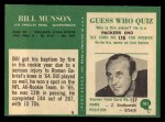 1966 Philadelphia #101 Bill Munson Back Thumbnail
