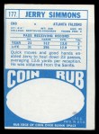 1968 Topps #177 Jerry Simmons Back Thumbnail