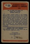 1955 Bowman #22 John Carson Back Thumbnail