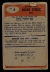 1955 Bowman #4 Dorne Dibble Back Thumbnail