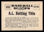 1961 Nu-Card Scoops #459 Harvey Kuenn Back Thumbnail