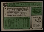 1974 Topps #429 Dick Lange Back Thumbnail