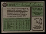 1974 Topps #429 Dick Lange Back Thumbnail