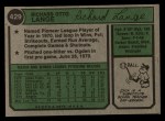 1974 Topps #429 Dick Lange Back Thumbnail