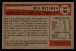 1954 Bowman #25 3B Wes Westrum Back Thumbnail