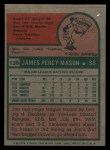 1975 Topps #136 Jim Mason Back Thumbnail