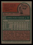 1975 Topps #136 Jim Mason Back Thumbnail