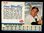 1962 Post Cereal #71 Gene Woodling Front Thumbnail