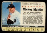 1961 Post Cereal #4 COM Mickey Mantle Front Thumbnail