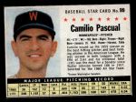 1961 Post Cereal #99 BOX Camilo Pascual Front Thumbnail