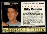 1961 Post Cereal #100 BOX Billy Consolo Front Thumbnail