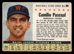 1961 Post Cereal #99 BOX Camilo Pascual Front Thumbnail