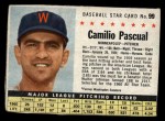 1961 Post Cereal #99 BOX Camilo Pascual Front Thumbnail