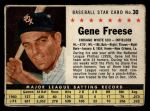 1961 Post Cereal #30 BOX Gene Freese Front Thumbnail