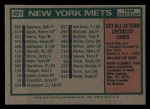 1975 Topps Mini #421 Mets Team Checklist - Yogi Berra Back Thumbnail