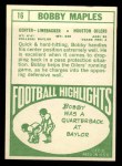1968 Topps #16 Bobby Maples Back Thumbnail