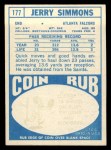1968 Topps #177 Jerry Simmons Back Thumbnail