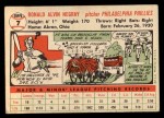1956 Topps #7 Ron Negray Back Thumbnail