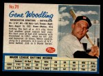 1962 Post Cereal #71 Gene Woodling Front Thumbnail
