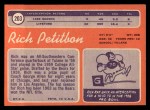 1970 Topps #203 Richie Petitbon Back Thumbnail