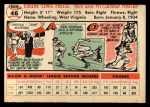 1956 Topps #46 Gene Freese Back Thumbnail