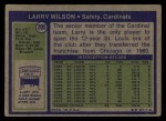 1972 Topps #205 Larry Wilson Back Thumbnail