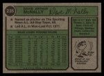 1974 Topps #235 Dave McNally Back Thumbnail