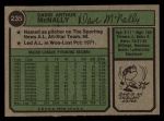 1974 Topps #235 Dave McNally Back Thumbnail