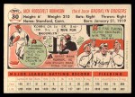 1956 Topps #30 Jackie Robinson Back Thumbnail