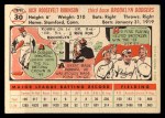 1956 Topps #30 Jackie Robinson Back Thumbnail
