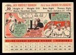 1956 Topps #30 Jackie Robinson Back Thumbnail