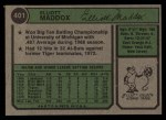 1974 Topps #401 Elliott Maddox Back Thumbnail
