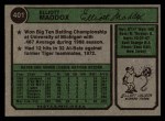 1974 Topps #401 Elliott Maddox Back Thumbnail