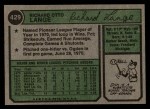 1974 Topps #429 Dick Lange Back Thumbnail