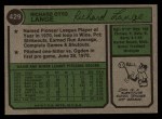 1974 Topps #429 Dick Lange Back Thumbnail