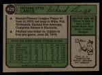 1974 Topps #429 Dick Lange Back Thumbnail