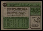 1974 Topps #429 Dick Lange Back Thumbnail