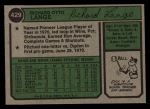 1974 Topps #429 Dick Lange Back Thumbnail