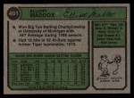 1974 Topps #401 Elliott Maddox Back Thumbnail