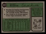 1974 Topps #401 Elliott Maddox Back Thumbnail