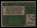 1974 Topps #429 Dick Lange Back Thumbnail